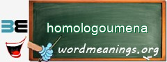 WordMeaning blackboard for homologoumena